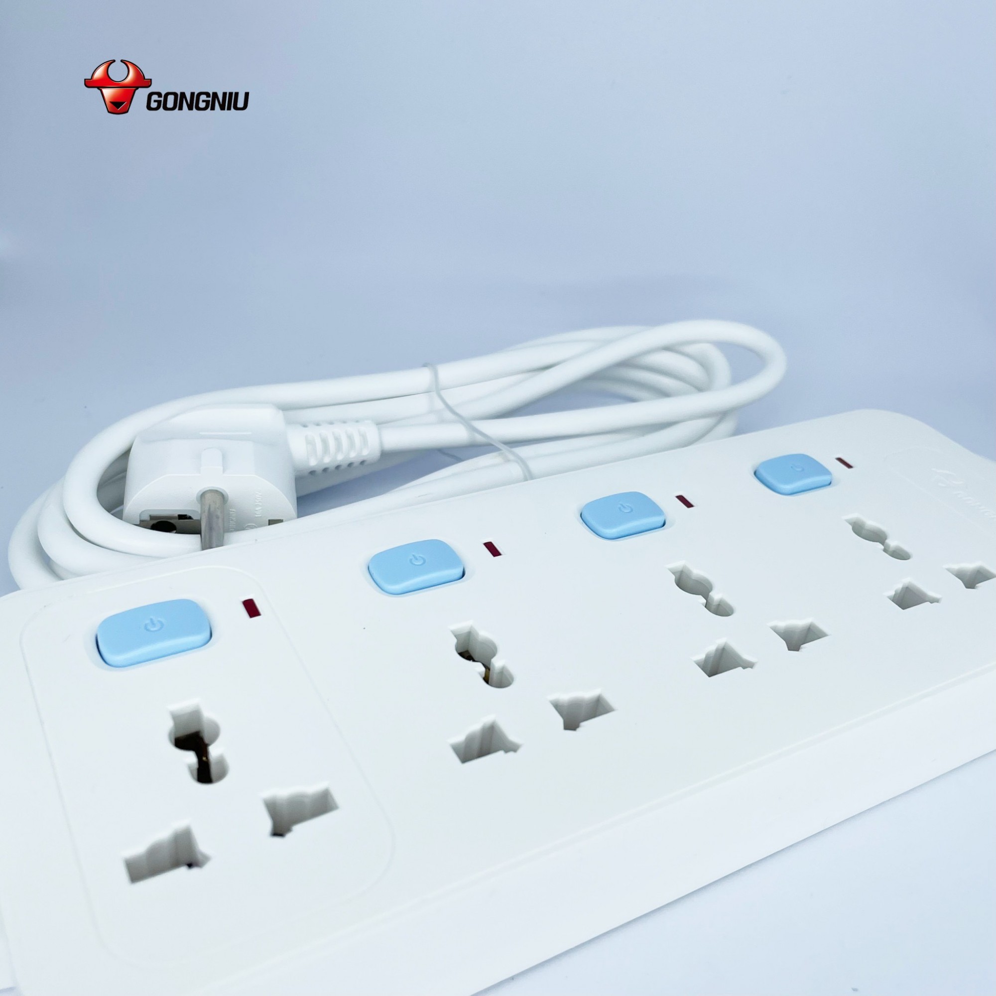 Ổ cắm điện GONEO 4 ổ đa năng 4 công tắc - Công Suất 10A/250/2500W – Trắng – Chính Hãng - N3040 11