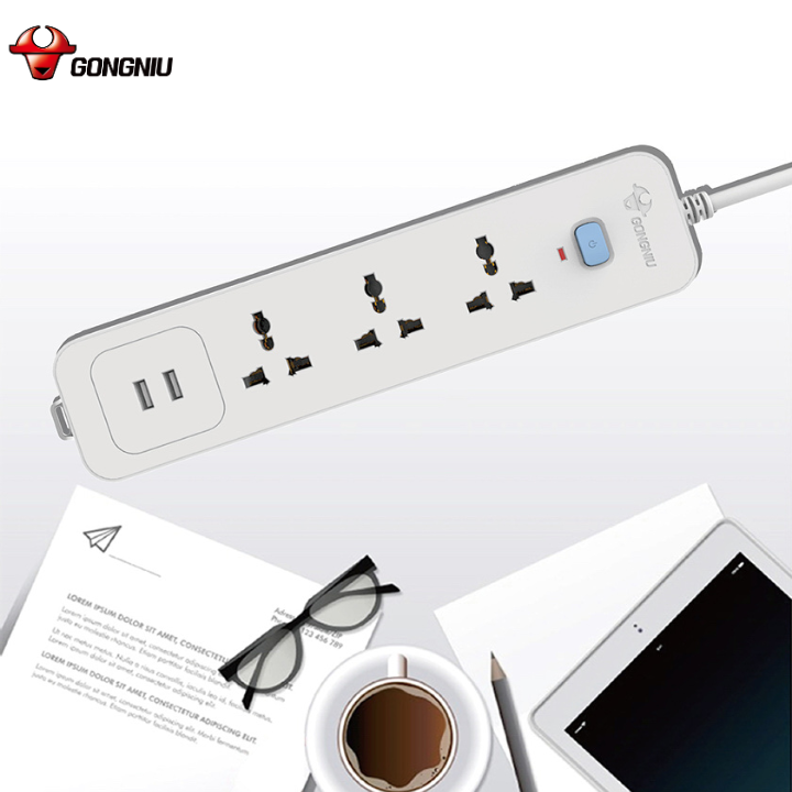 Ổ Cắm Điện GONEO 3 Ổ Đa Năng + 2 USB 1 Công Tắc – Dây Dài 1.8M | Công Suất 2500W – Chính Hãng GONEO Việt Nam
