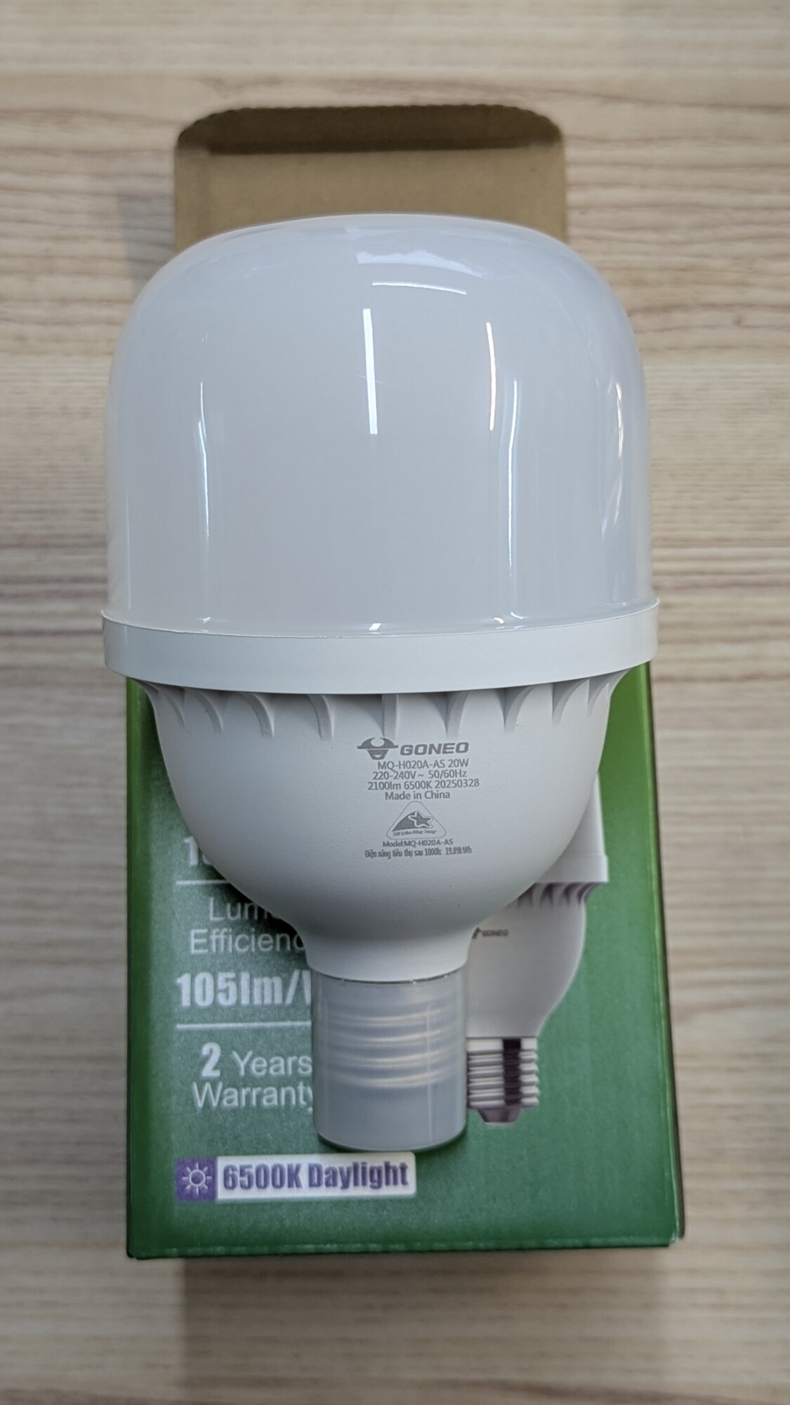 Bóng đèn LED Bulb Trụ Goneo MQ - C020A BS - Công suất 20W - E27, 6500K - Bền bỉ - Tiết kiệm 8