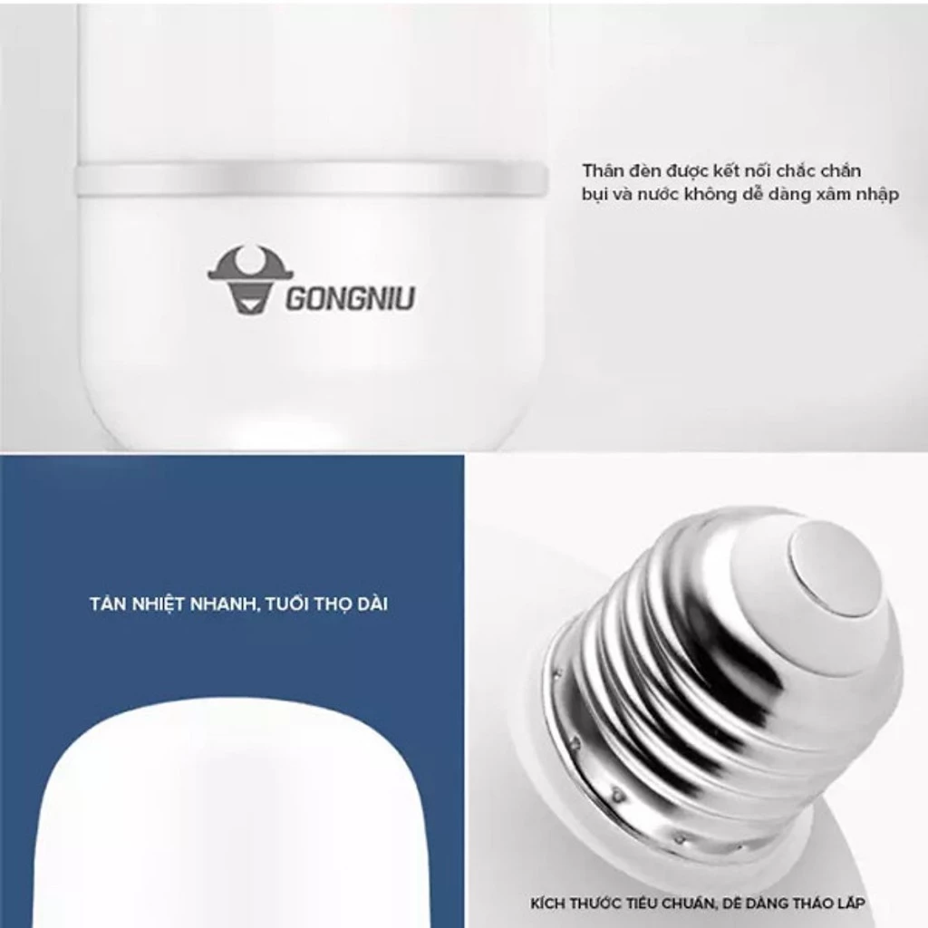 Bóng đèn LED Bulb Trụ Goneo MQ - C020A BS - Công suất 20W - E27, 6500K - Bền bỉ - Tiết kiệm 3
