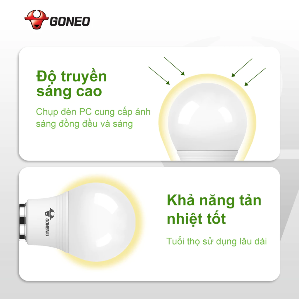 Bóng đèn LED Bulb Goneo MQ – A107 – E27- Công suất 7W – 6500K – Bền bỉ – Tiết kiệm