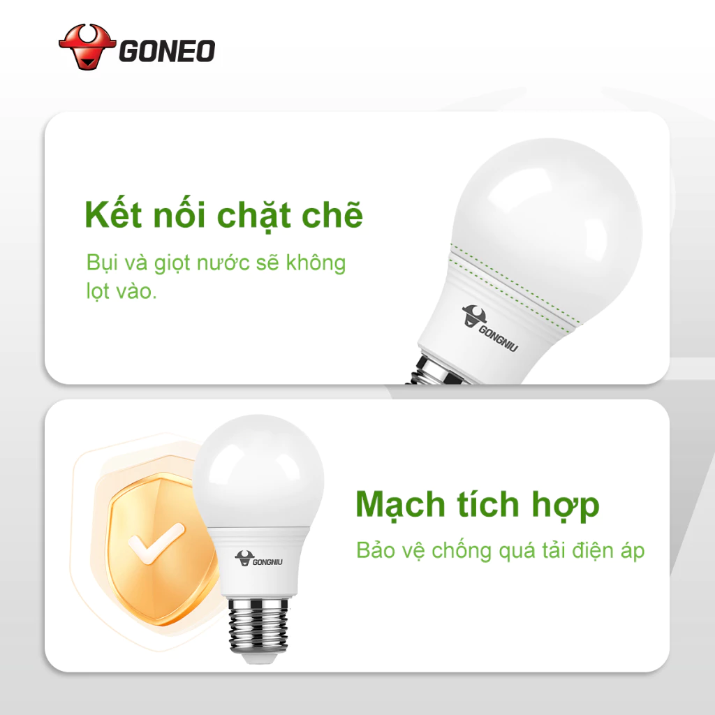 Bóng đèn LED Bulb Goneo MQ – A107 – E27- Công suất 7W – 6500K – Bền bỉ – Tiết kiệm