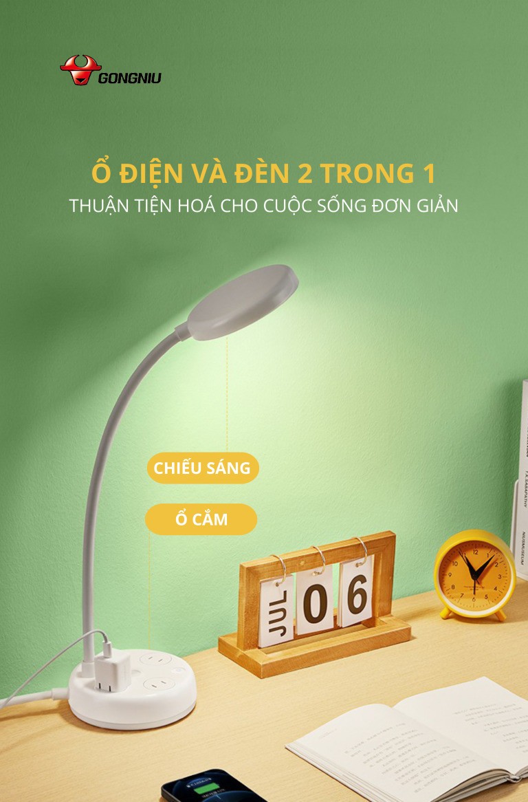 Ổ CẮM ĐÈN BÀN 2 TRONG MỘT TIỆN LỢI VÀ AN TOÀN 1