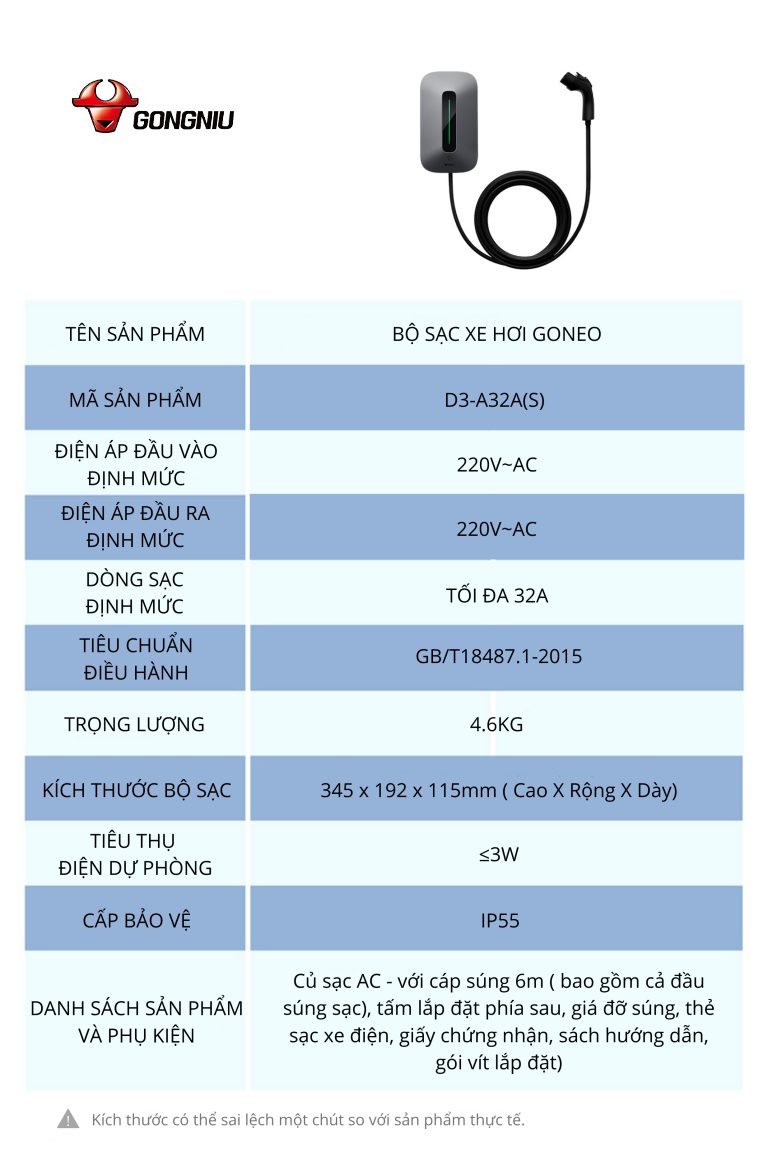 BỘ SẠC XE HƠI GONEO D3-A32A(S) 6