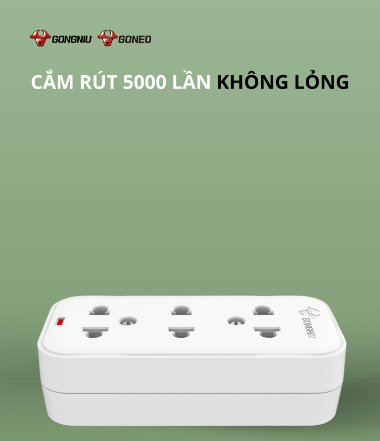 Ổ CẮM ĐIỆN CHỐNG CHÁY MINI GONGNIU - GONEO 103 3