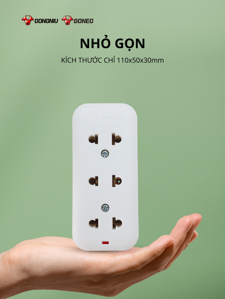 Ổ CẮM ĐIỆN CHỐNG CHÁY MINI GONGNIU - GONEO 103 5