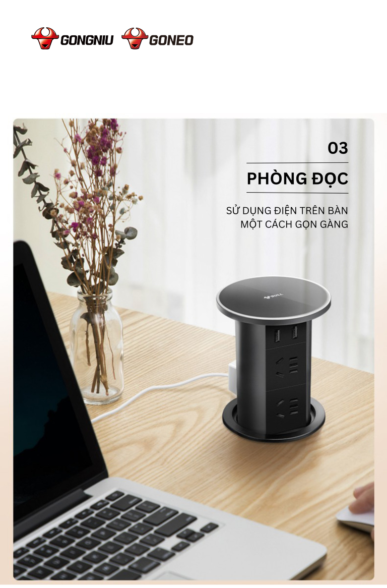 Ổ CẮM ÂM BÀN GN-SD104U HIỆN ĐẠI- ĐẲNG CẤP 11
