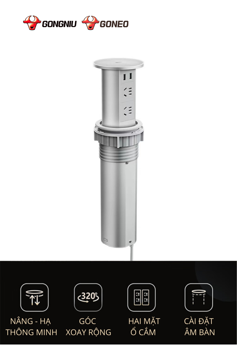Ổ CẮM ÂM BÀN GN-SD104U HIỆN ĐẠI- ĐẲNG CẤP 2