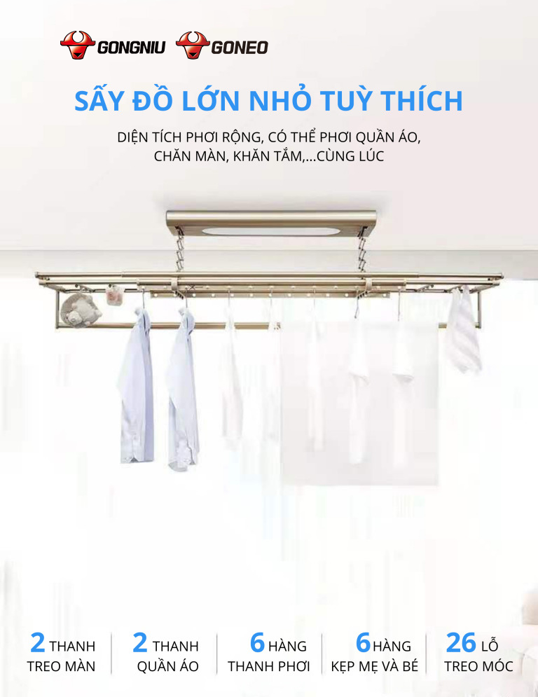 GIÁ PHƠI ĐỒ THÔNG MINH GN-1101 3