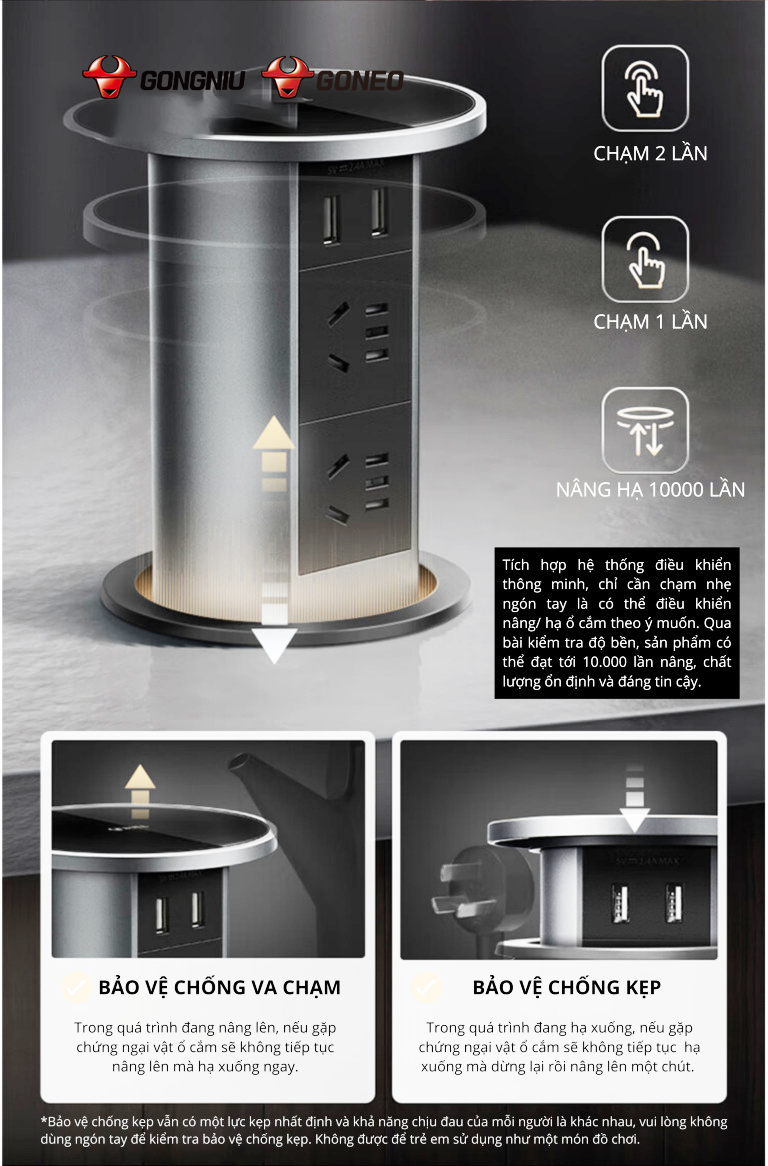 Ổ CẮM ÂM BÀN GN-SD104U HIỆN ĐẠI- ĐẲNG CẤP 4
