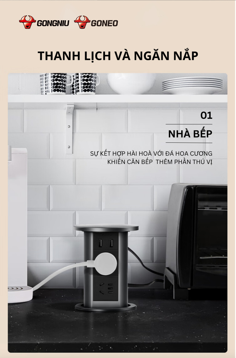 Ổ CẮM ÂM BÀN GN-SD104U HIỆN ĐẠI- ĐẲNG CẤP 9